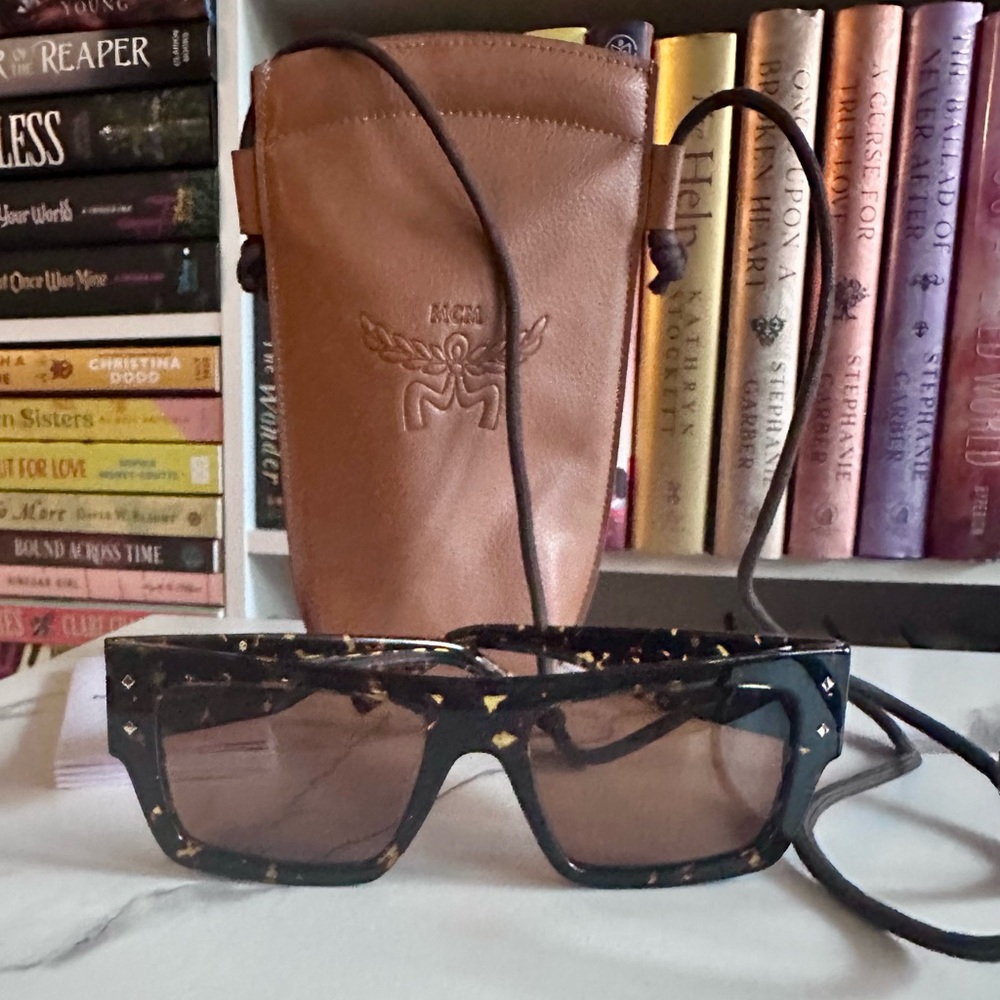 MCM Tortoise Sunglasses with Crossbody Pouch